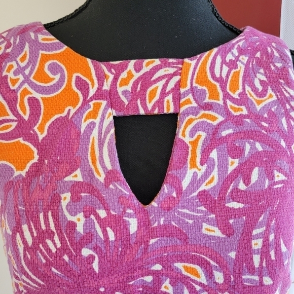 Taylor Sleeveless Keyhole Neckline Bengaline Shift Dress Size 6 - Picture 2 of 11